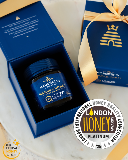 HADDRELLS of Cambridge Manuka Honey UMF 25+, MGO 1250 mg/kg, 250g