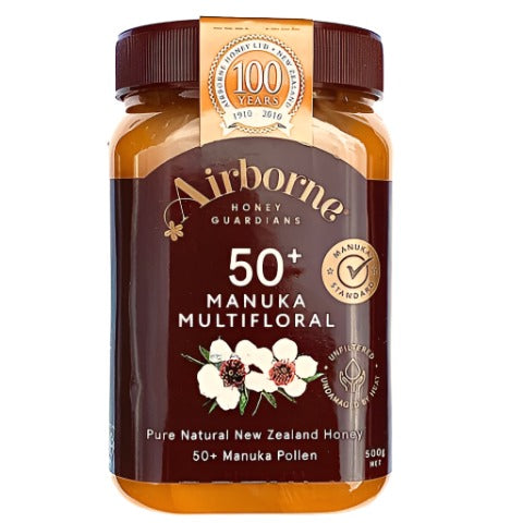 Airborne Manuka Honey 50+Manuka Pollen, 500g - Manuka Canada, Honey World Store