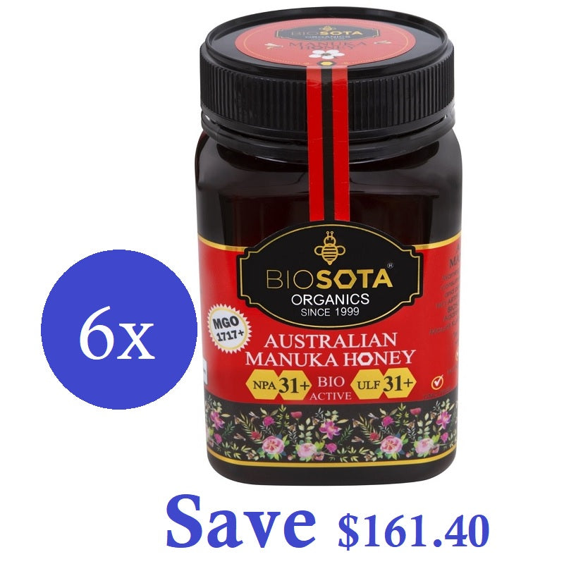 BioSota Organics Manuka Honey NPA 31+, MGO 1717 mg/kg, 500g