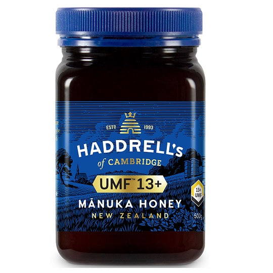 HADDRELLS Manuka Honey UMF 13+, MGO 458 mg/kg, 500g - Manuka Canada, Honey World Store